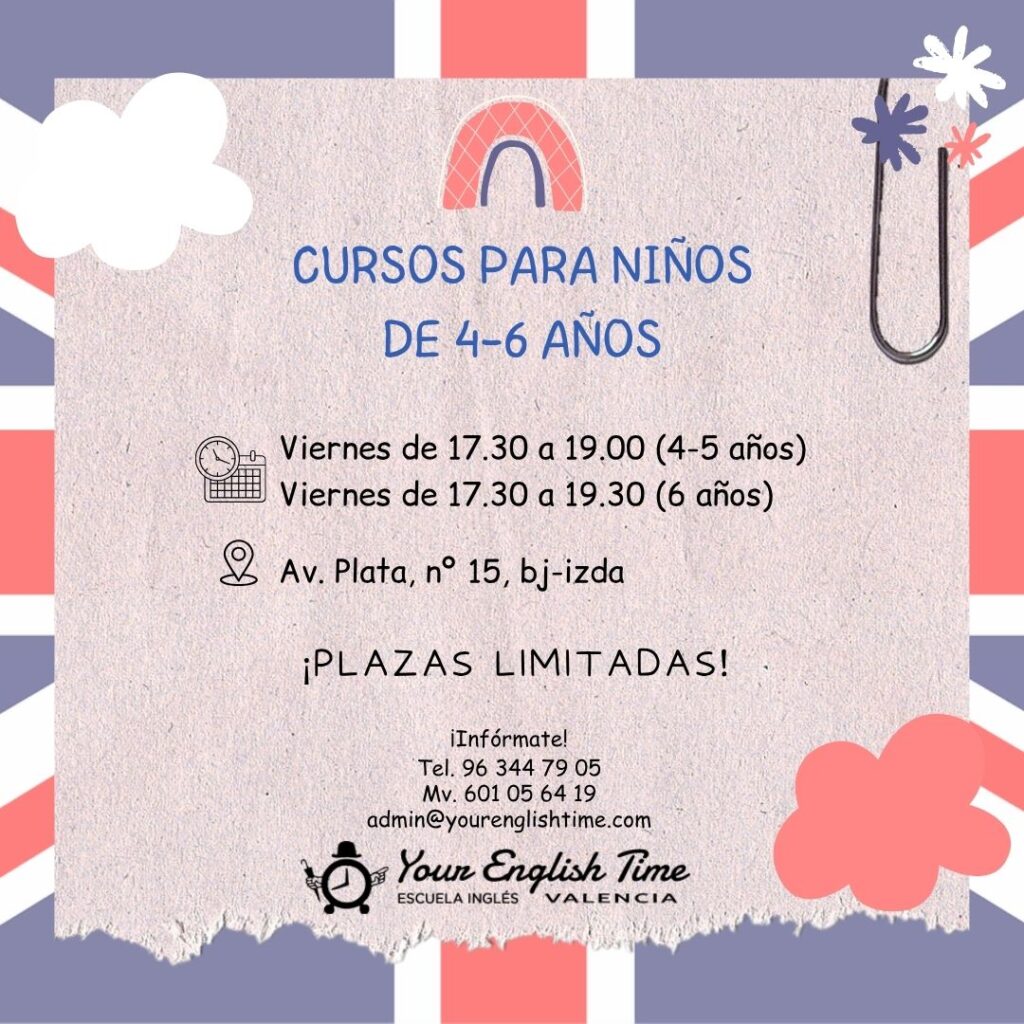 Curso de inglés para niños de 4 a 6 años en Valencia